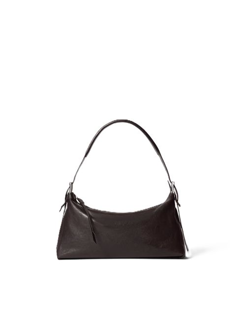 BELTED BAGUETTE BAG IN LEATHERPaper Lux Leather Lemaire | BG0167 LL0108BR490 DARKCHOCOLATE